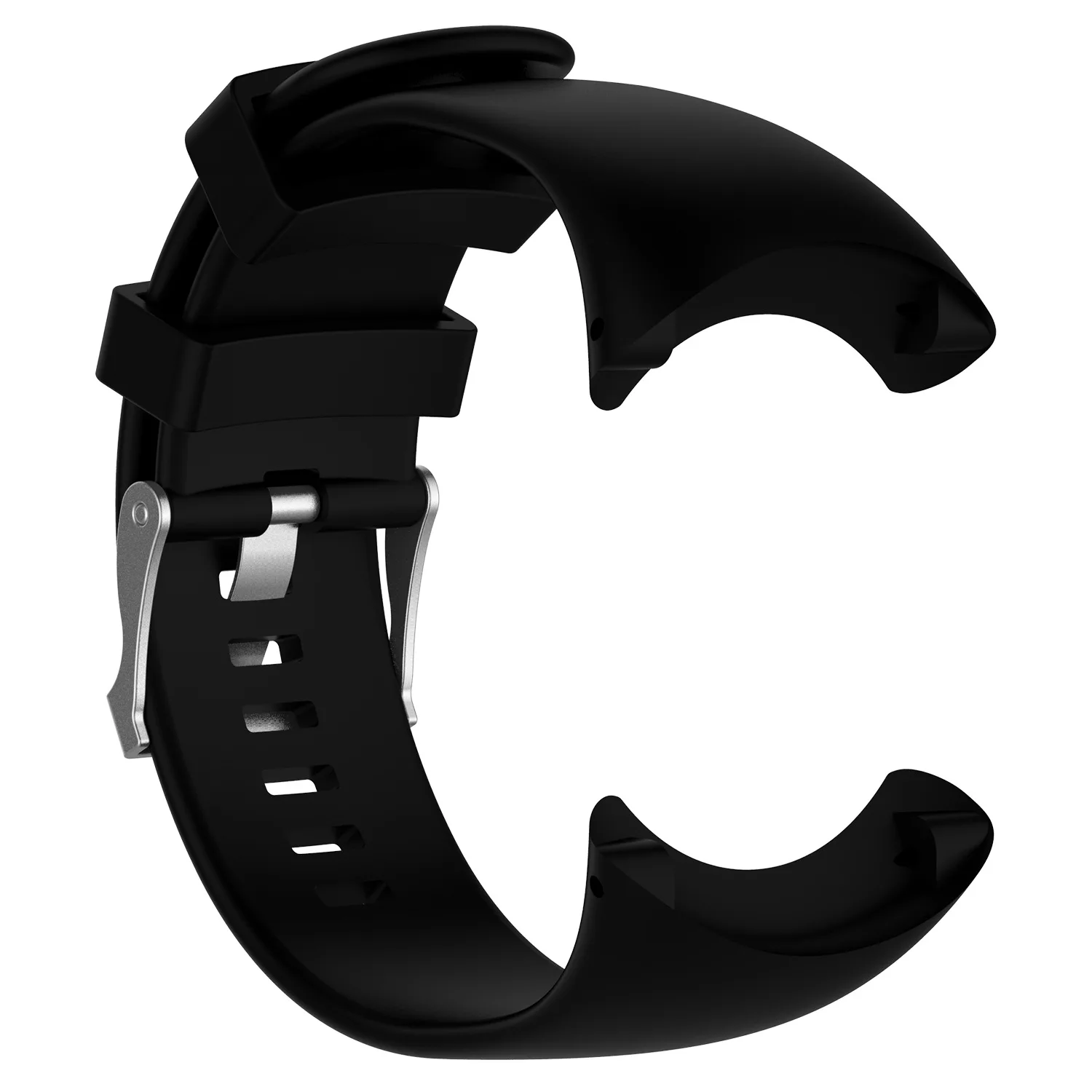 Watchband Silicone Replacement Wrist Band Strap for Core All Black Sports Watch Black-A68X view 2