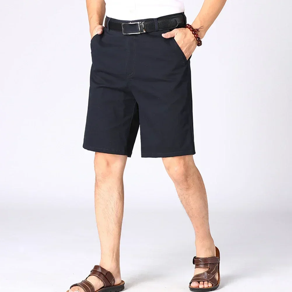 

Comfortable Summer Shorts Loose Cotton Shorts Daily Home Use Elastic Waistband Leisure Style Regular Length Solid Pattern