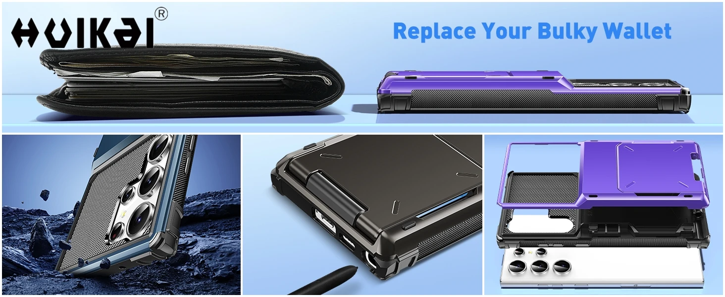 Hülle für Samsung Galaxy S26 Ultra S25 S24 S23 S25 FE A17 A56 A37 mit Kartenhalter, robuste Brieftasche, versteckter Klappschlitz, Schutzhülle – Detail 6