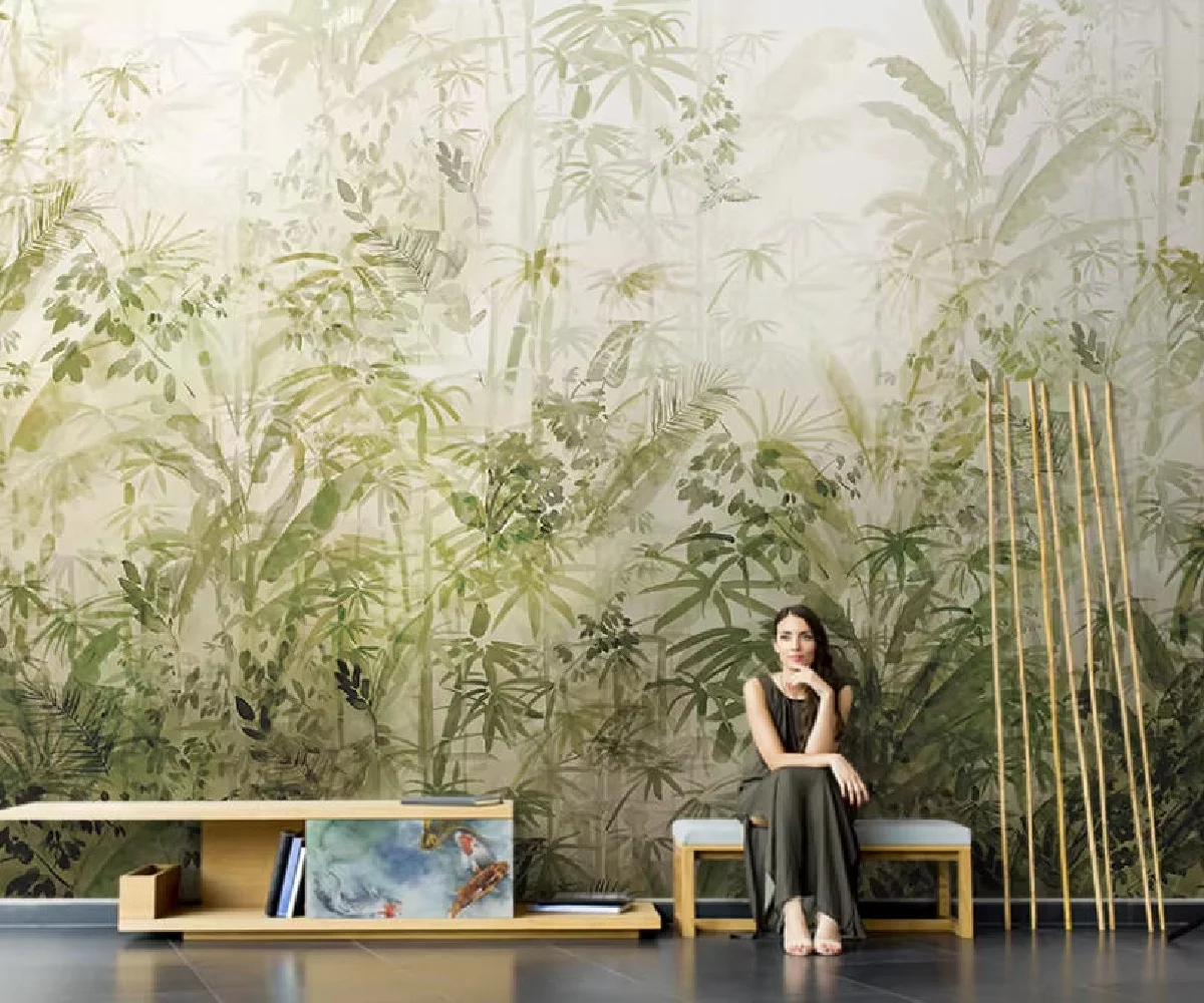 Customized Wallpaper Nordic Southeast Asian Tropical Jungle Living Room Sofa Mural TV Background Wall French 3d Wallpaper