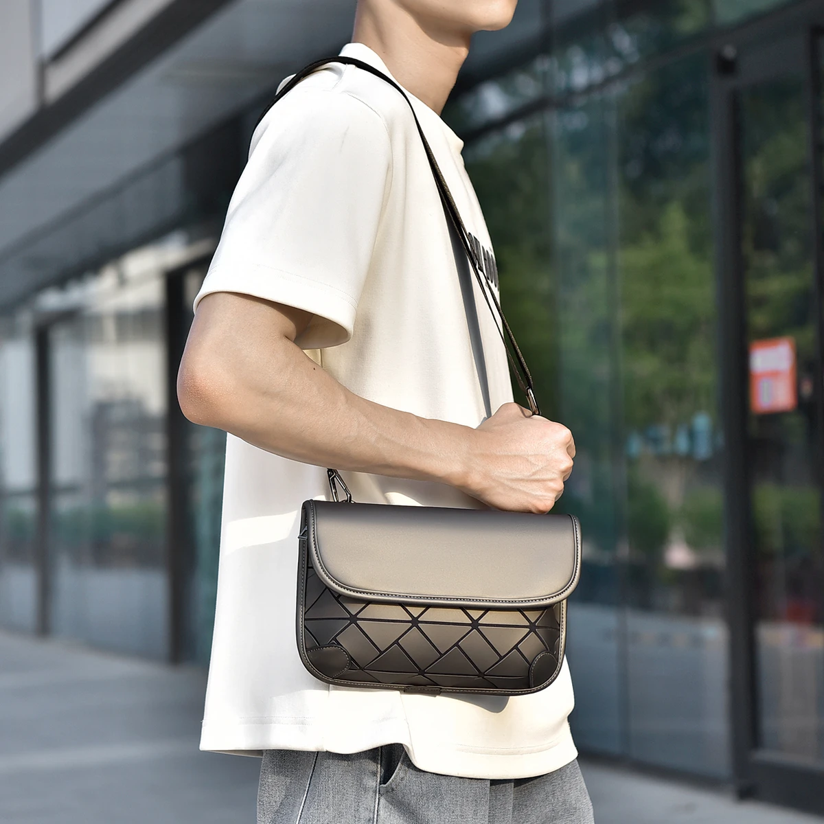 Fashion cracked leather men's shoulder bag crossbody bag designer luxury bag bag for men slingbag kurt geiger bags messenger bag