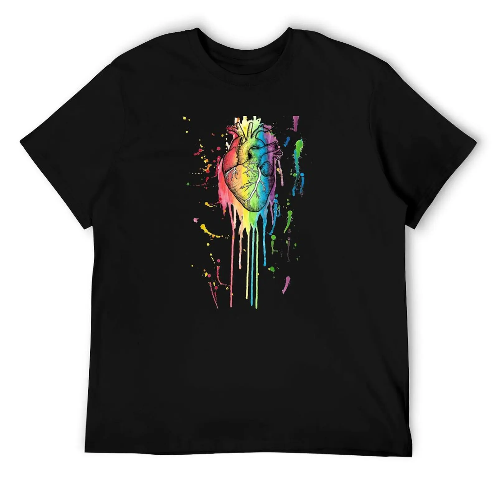 

Watercolour and Pen Rainbow Anatomical Heart T-Shirt t shirts for man pack white t shirt for man T-Shirt