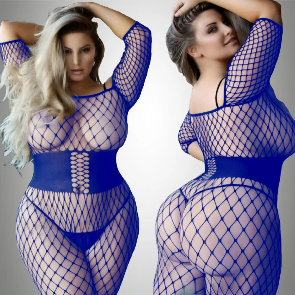 Sexy Bodystockings Open Crotch Women Fishnet catsuit Mesh tights Lingerie Erotic Bodysuit Sleepwear Crotchless Teddies Plus Size