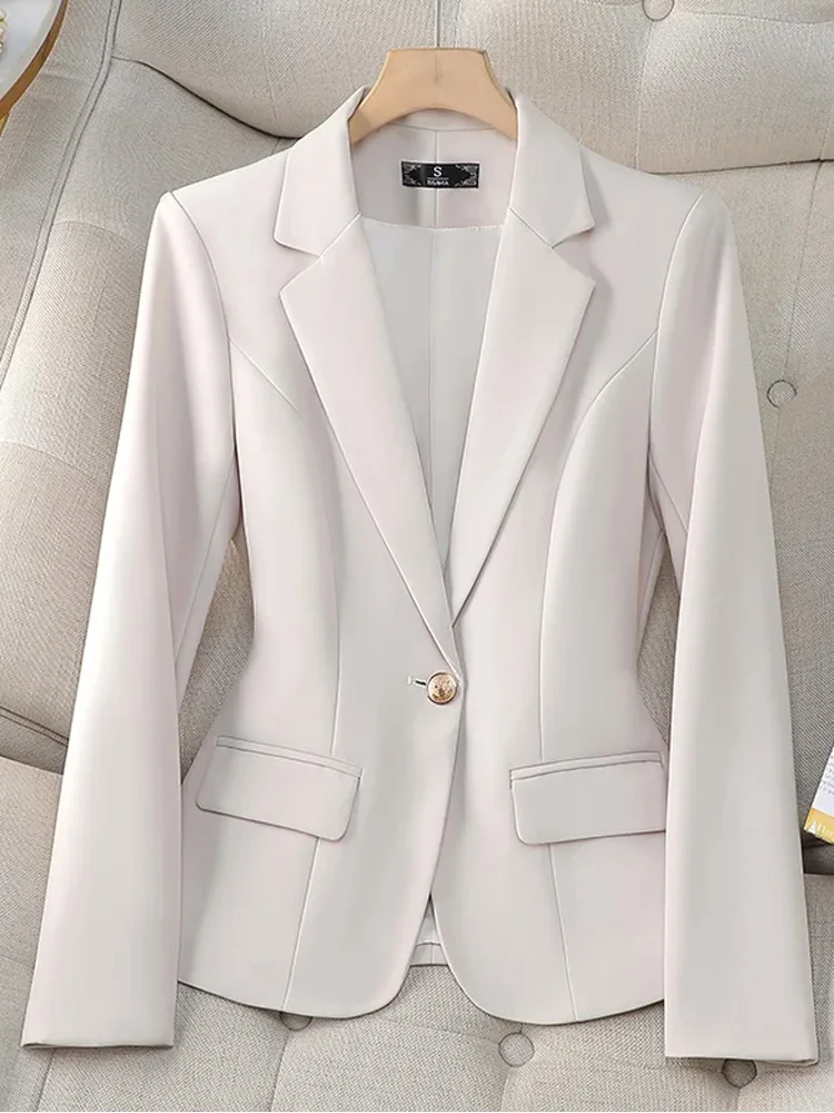 

Модная элегантная Деловая одежда в Корейском стиле, офисные женские блейзеры, повседневная одежда для работы, новинка 2024, блейзеры с длинным рукавом, блейзеры
