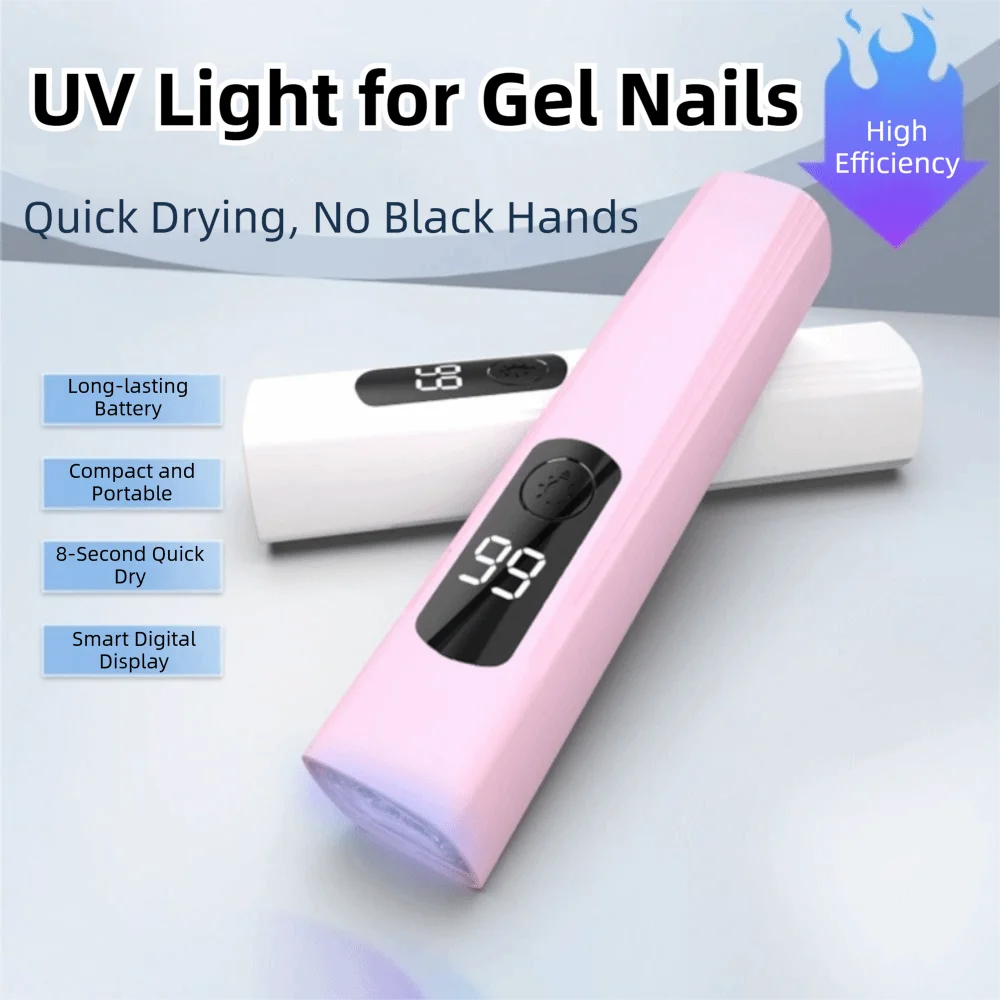 เครื่องอบเล็บเจลแบบพกพา ไฟยูวี พร้อมหน้าจอ LED ชาร์จซ้ำได้ ไฟแฟลชสำหรับอบเล็บ เครื่องอบเล็บขนาดเล็ก สำหรับทำเล็บเจล ทำเล็บ