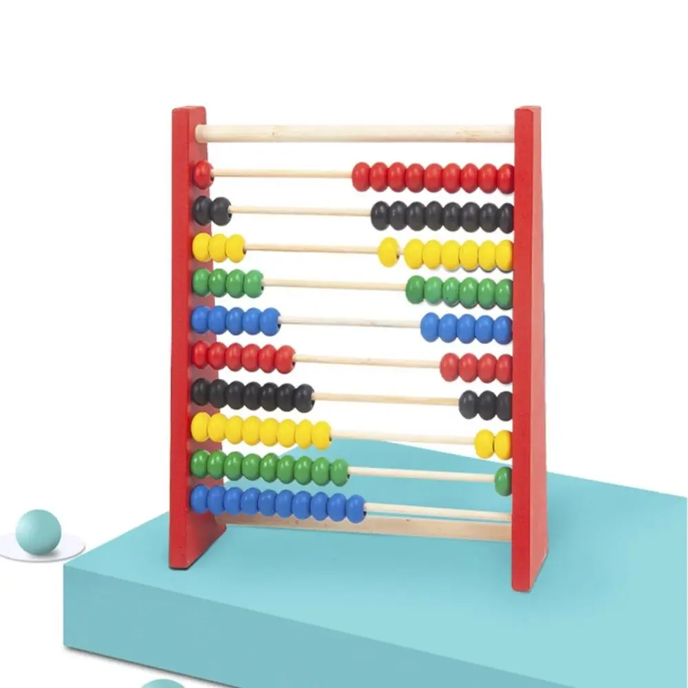 

Durable Red Blue Wooden Abacus Educational Intelligence Development Calculation Rack Wooden Hobbies Counting Preschool