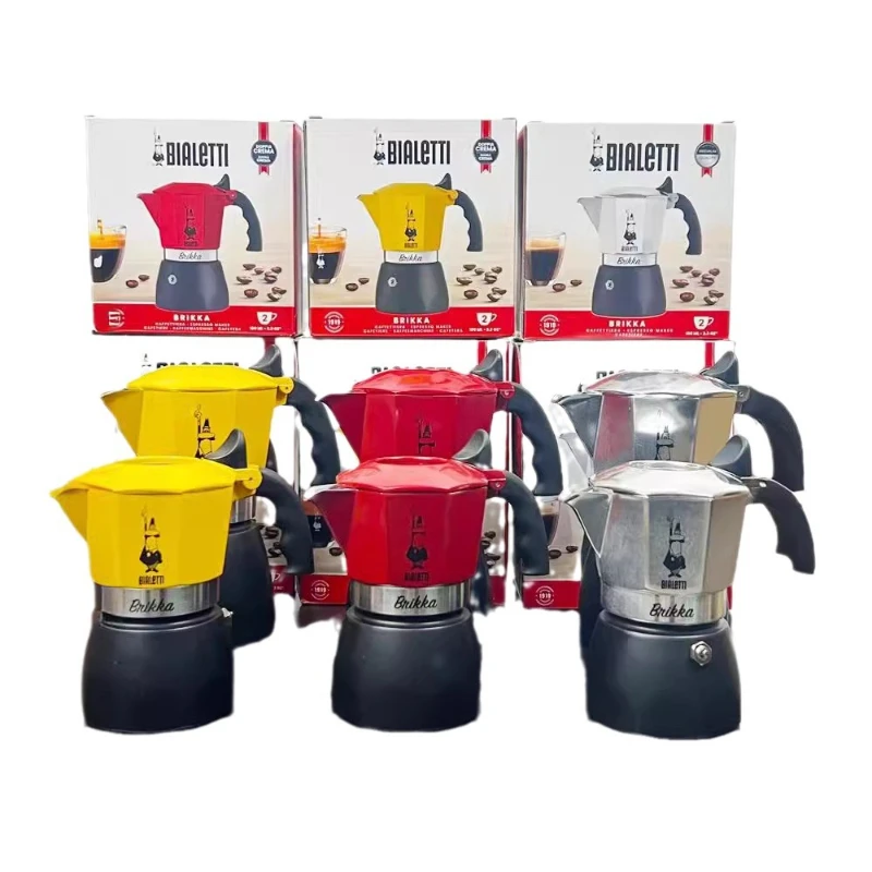 Simple Household Moka Pot, Biletti Double Valve, Italian Coffee Pot, Outdoor Camping Single Valve, Hand Flushing, Import