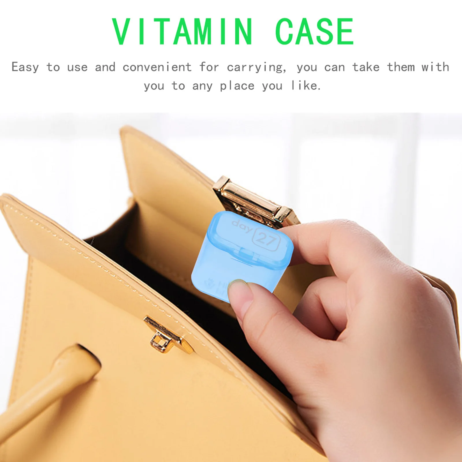 

2pcs Portable -Day Organizer Pill Organizer Vitamin Case Medicine Family Pack Durable Storage Travel