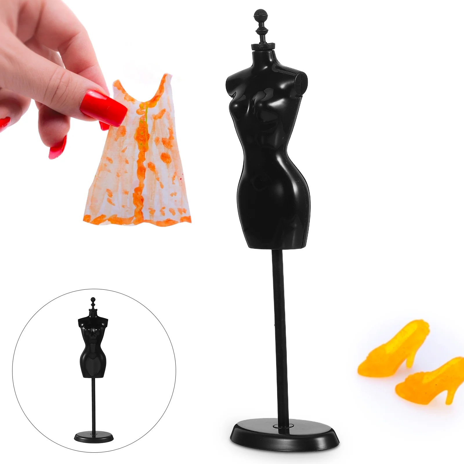 

6Pcs Mini Dress Mannequin Stand Universal Fit Various Brands Sizes Miniature Clothing Support Hangers Model Holder