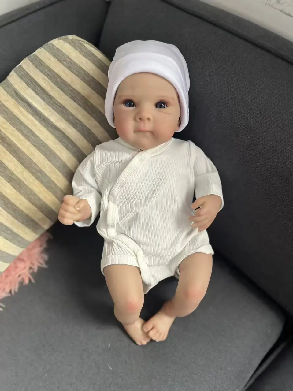 18インチ完成人形リボーンベビーベティ手描き肌に見える血管付きソフトクロスリアルな新生児人形