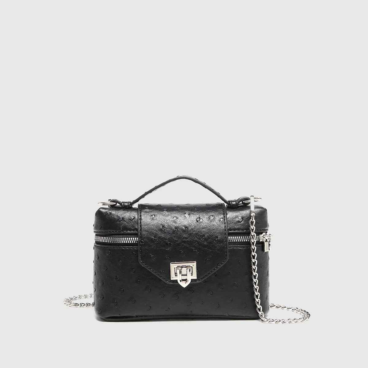 

New Casual Chain Fashion Trend Box Bag 2026 Style Handheld Single Shoulder Crossbody Makeup Bag Women's Bag Tote Handbag C156