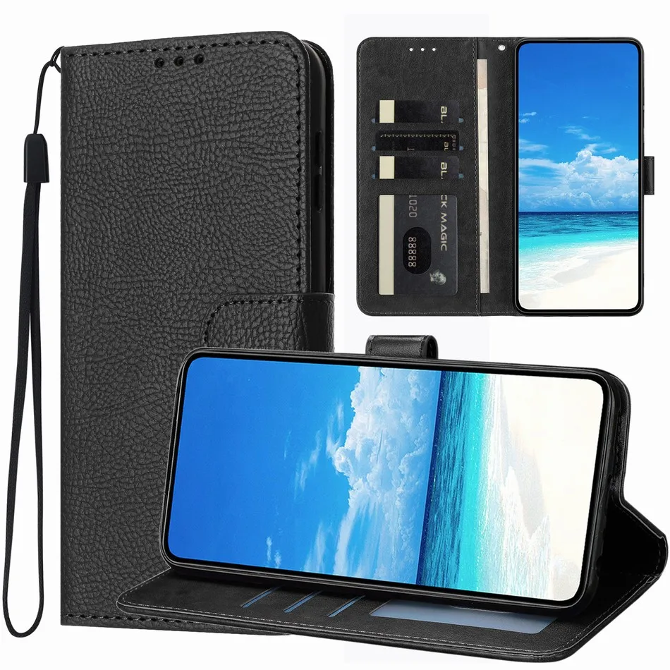 

Lychee Grain Men Woman Case For OPPO A58X A74 A76 A77 A77S A78 A80 A93 A94 A96 A98 F31 F21 Pro K12X 5G Wallet Leather Phone Cove