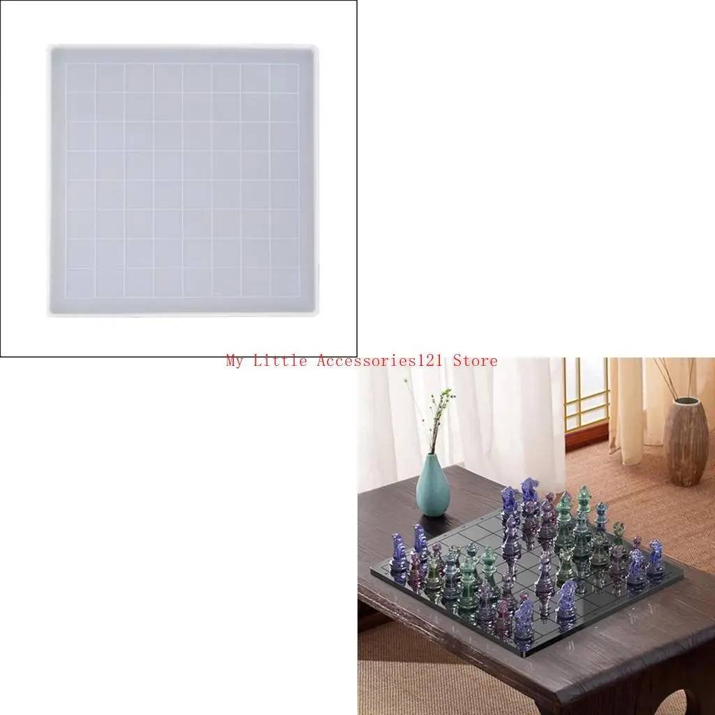 

18-piece Epoxy Chess Silicone Mold for Diy Resin Crafts Making Family Party Game