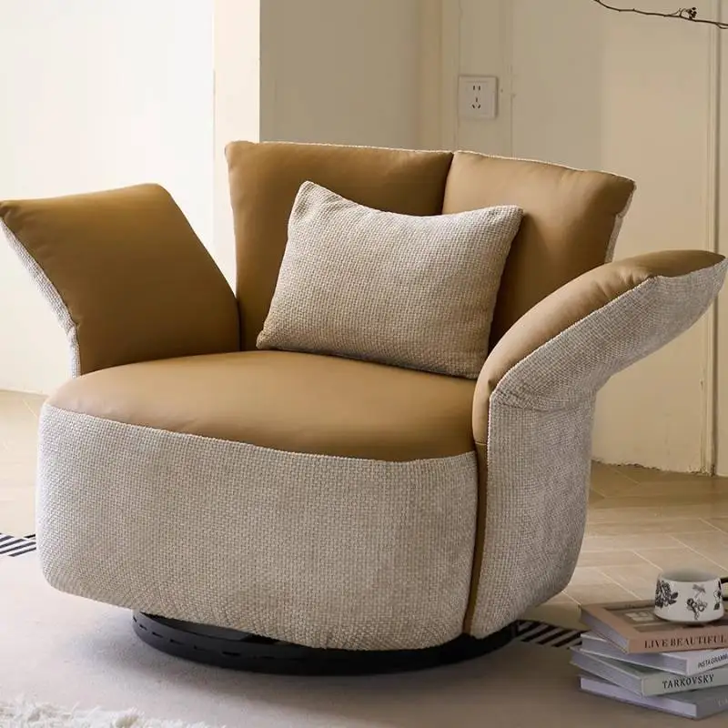 Classic Beige Living Room Chairs Simple Designer Cozy Single Chairs Living Room Ergonomic Fauteuils De Salon Furniture Home
