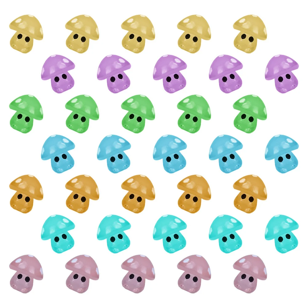 35 قطعة في الفطر الداكن الحلي تماثيل راتينج مصغرة الفطر زينة لحديقة بونساي عصاري مايكرو