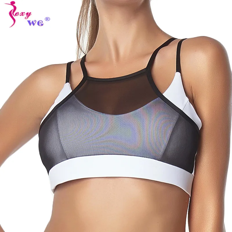 SEXYWG Sexy Respirabili di Sport Della Maglia Del Reggiseno Top Delle Donne Riempito Ad Alto Impatto Biancheria Intima Doppia Tracolla Sottile