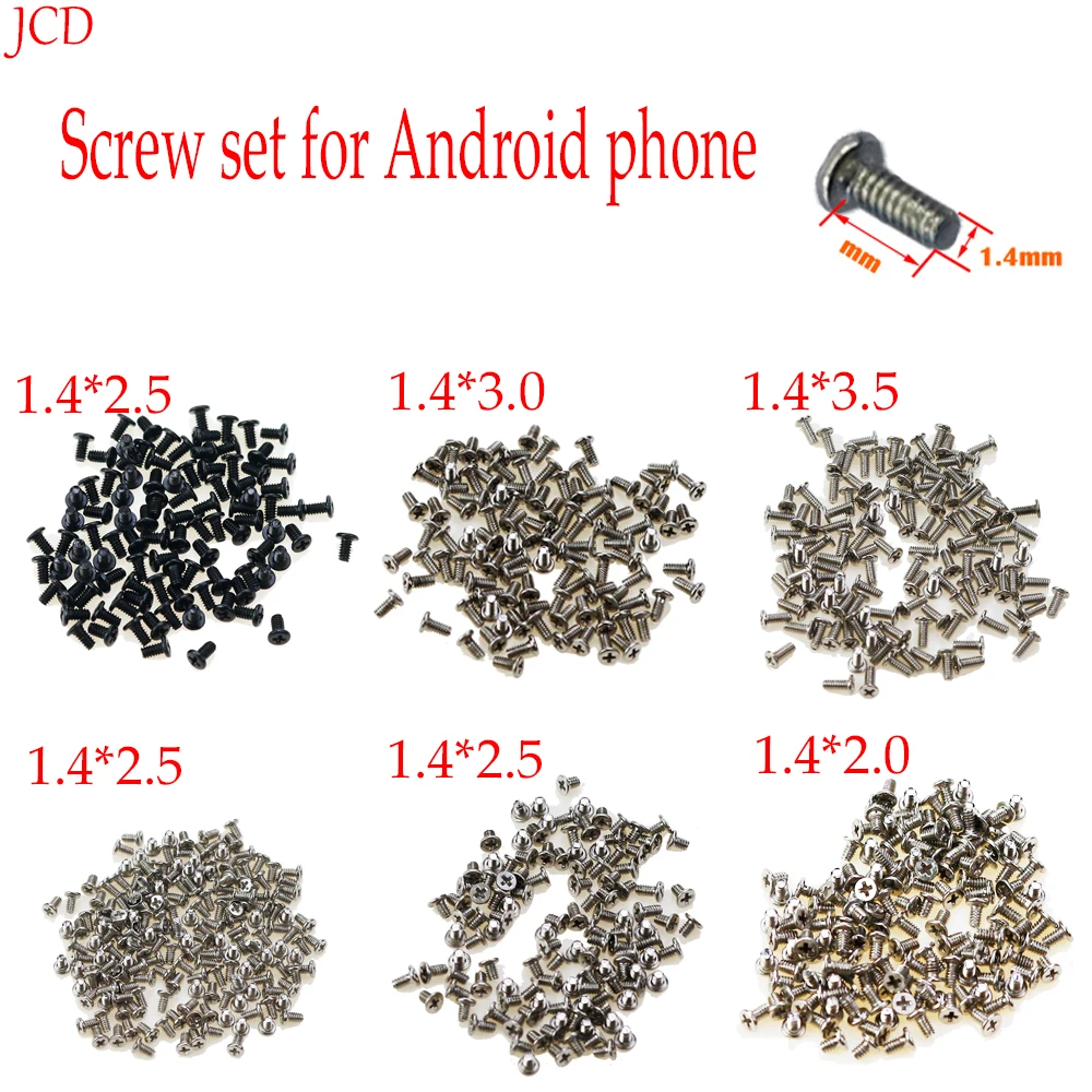 1bag = 100pcs Flat Round Replacement Full Screw Set For Antroid Phone Smartphone Universal Screw 1.4 X 2.0 2.5 3.0 3.5 mm Kit