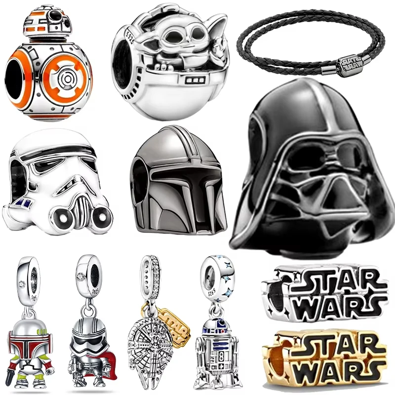TOP Wars Charms Bracelet Beads 925 Sterling Silver Shadow Warrior Helmet Hot Series Womens Bracelets Pendant DIY Jewelry Gifts