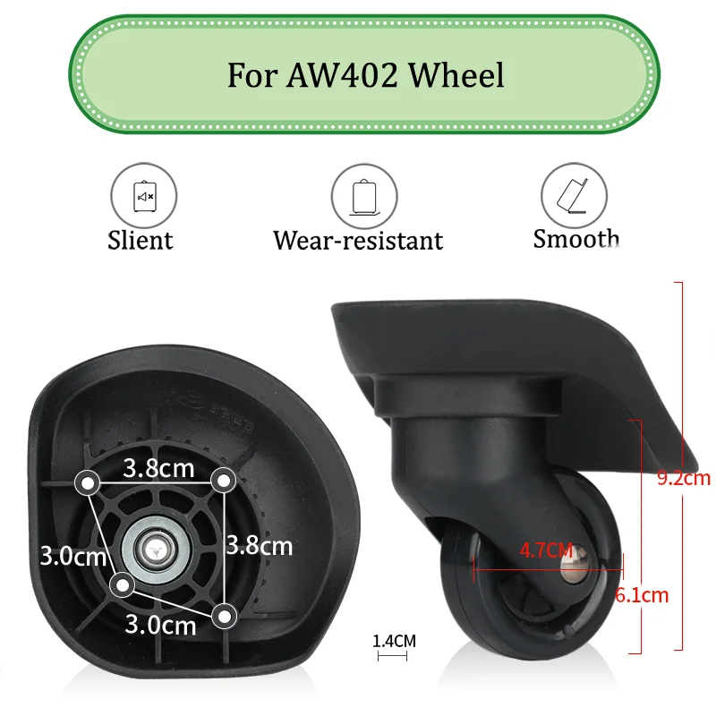 

For AW402 Universal Wheel Replace The Luggage with Quiet Wear-resistant Push-pull Smooth Shock Absorption Replacement Accessory