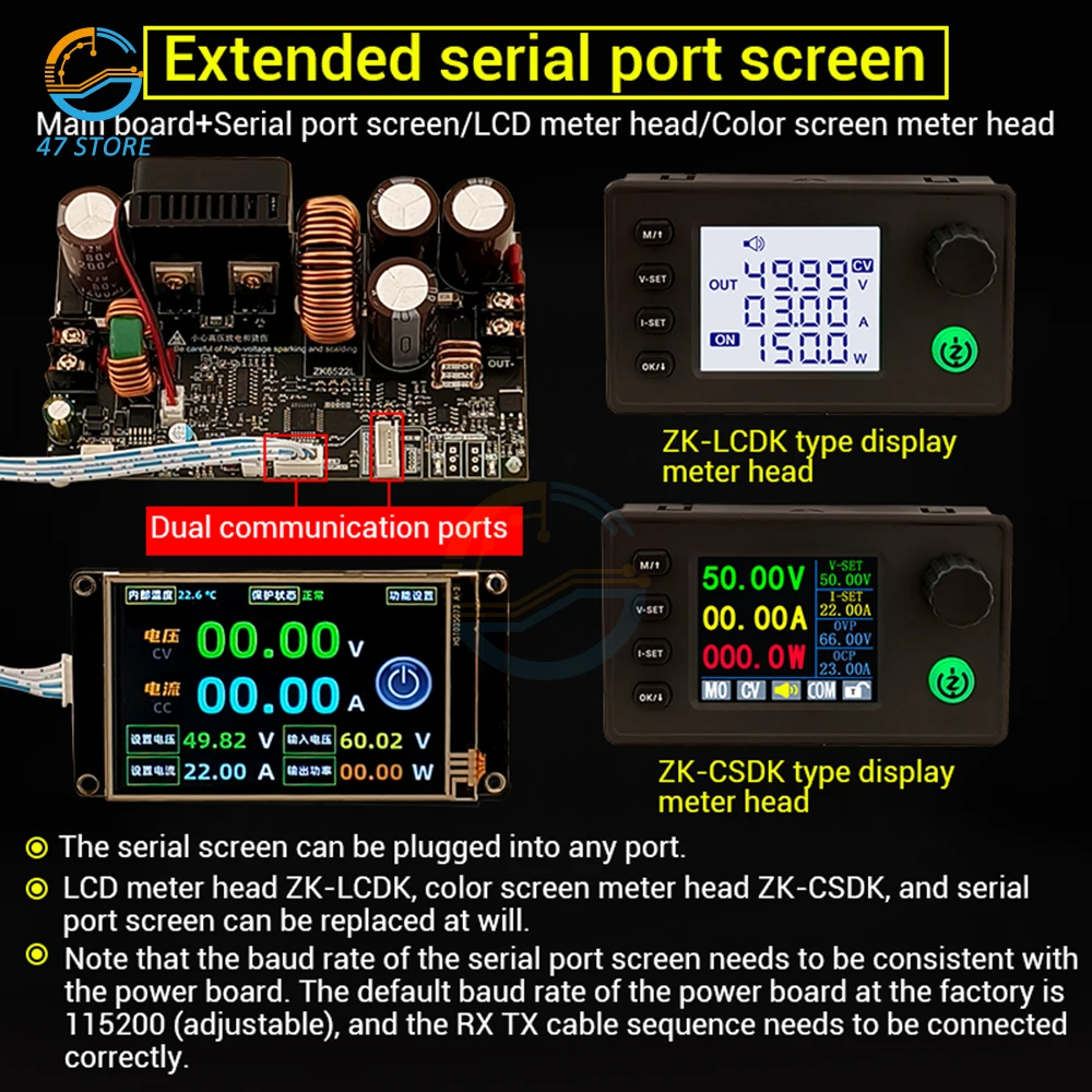 CNC DC Buck Boost Converter Adjustable Voltage Current Regulator Constant 6-75V 65W Power Step-Down Power Supply Module 12V 24V