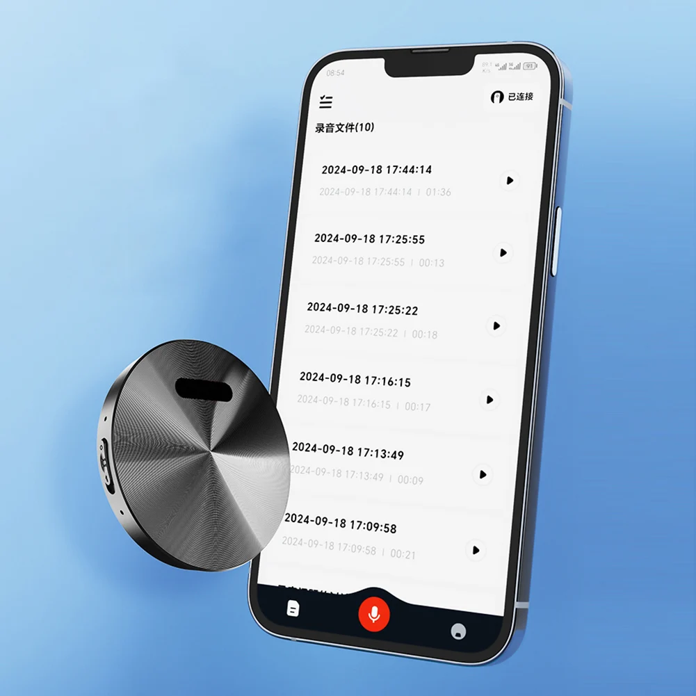Magnetic AI Voice Recorder APP Control Recording Device Sound Audio Recorder Sound Dictaphone MP3 Records for Lectures Meetings