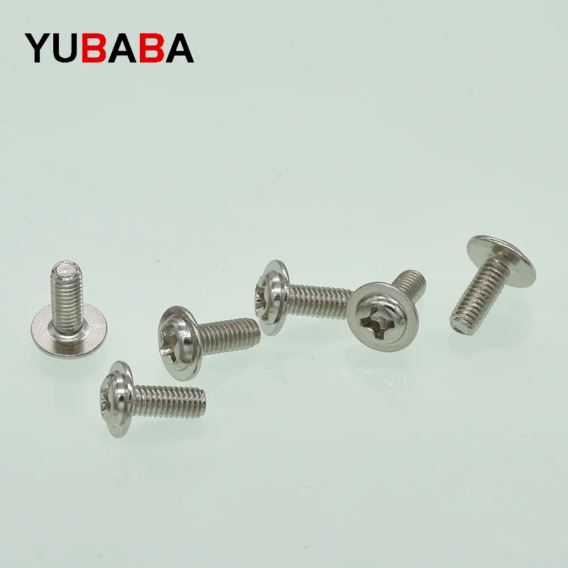 20PCS M2 M2.5 M3 M4 M5  DIN967 Nickel plating Cross recessed pan head screws with collar For Computer Floppy DVD ROM Motherboard