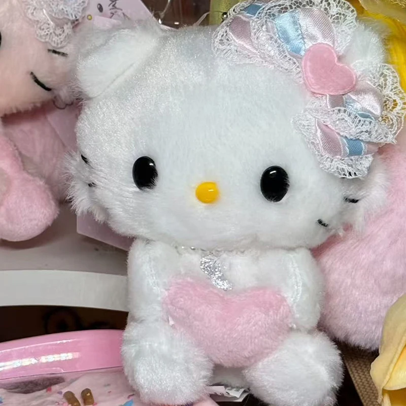 Bonito kt gato chaveiro de pelúcia dos desenhos animados anime boneca de pelúcia chaveiro saco pingente mochila pendurado decoração presentes adoráveis