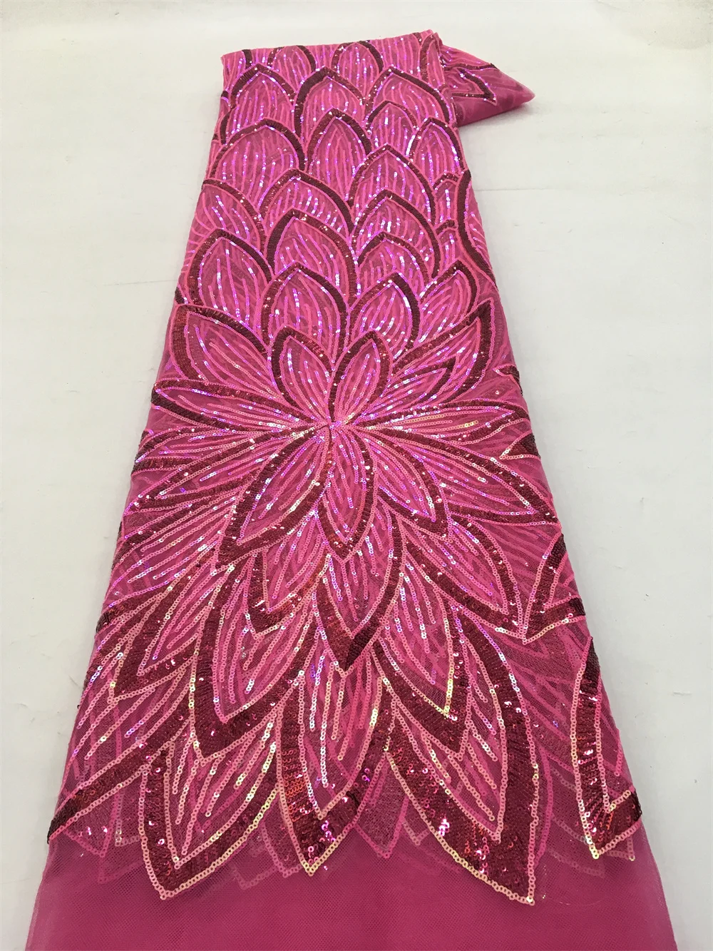 

French Sequins Lace Bride Fabric 2026 High Quality African Sequins Tulle Lace Fabric Nigeria Mesh Wedding Dress for Women Sewing