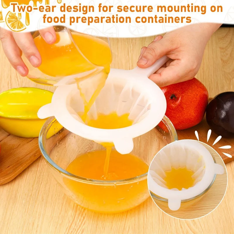 2 Pcs Plastic Nylon Food Strainer Yogurt Mesh Strainer With Handle For Kitchen Juicing 120/200 Mesh