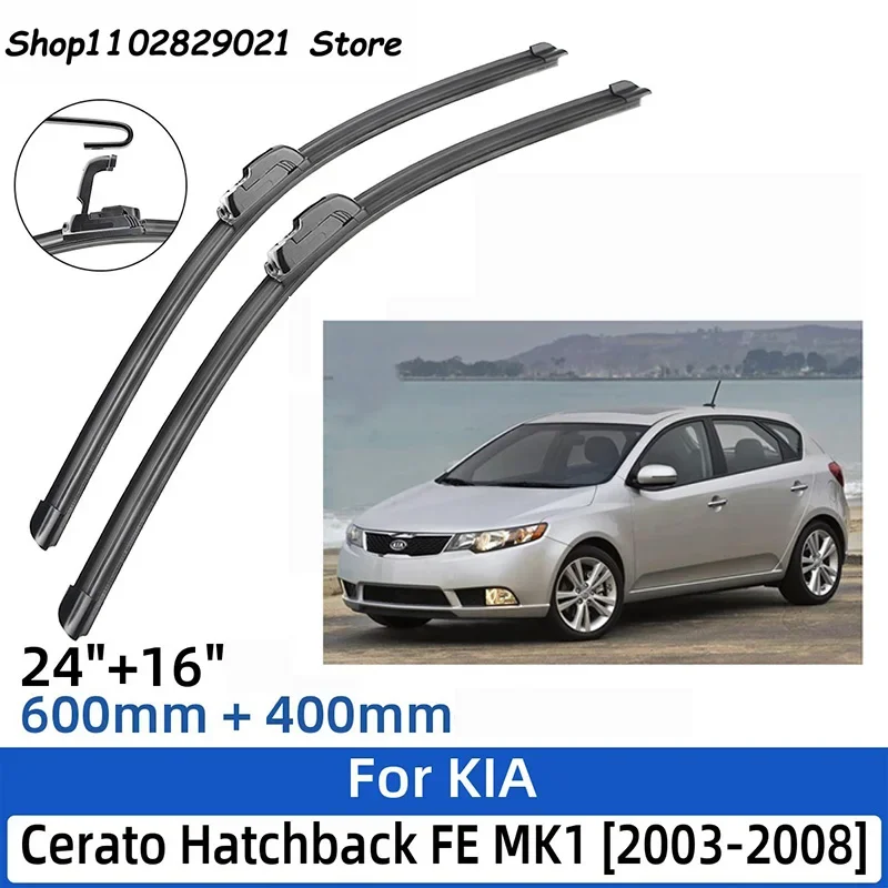 

2PCS For KIA Cerato Hatchback FE MK1 2003-2008 24"+16"Front Rear Wiper Blades Windshield Windscreen Window Cutter