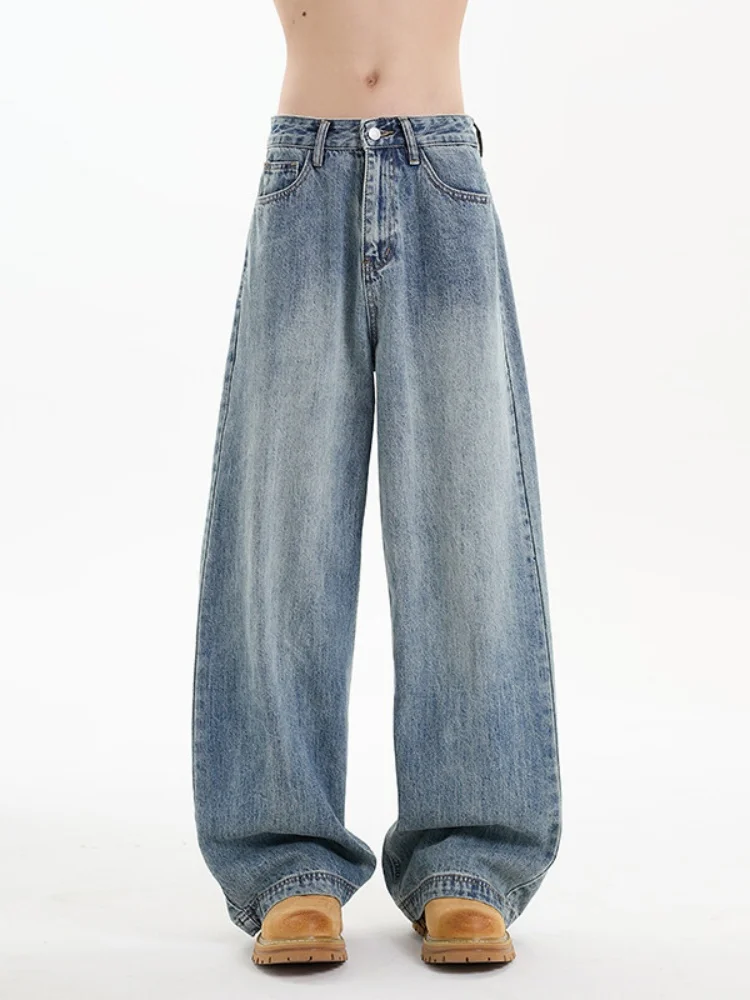 

American Sle Men's Wide Leg Jeans Knife Straight Loose Fit Spring Autumn New Arrival CleanFit Trousers Casual Denim