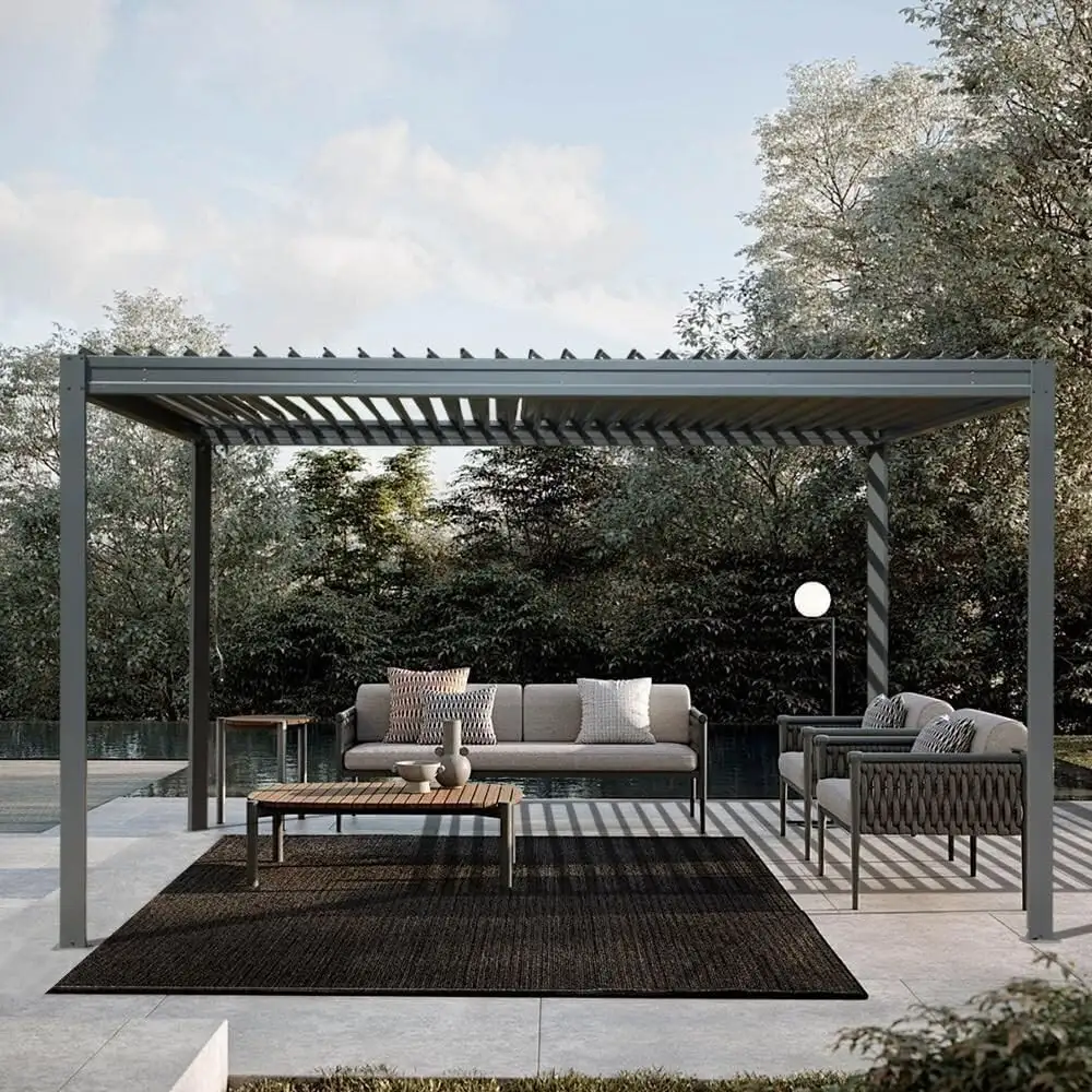 Customized Various Sizes Outdoor Aluminum Gazebo Suitable for Swimming Pool Sturdy Gazebo Hurricane Impact Resistant Pergola view 4