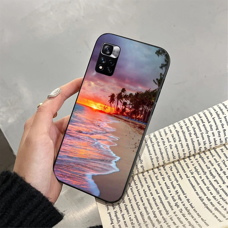 Summer Beach Sea Palm Tree Phone Case for Xiaomi Redmi Note 13 12 Pro 11S 11 10 Pro 9Pro Note9 10S  Redmi 10 9C 9A Funda