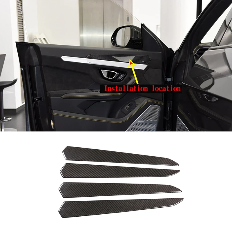 For Lamborghini URUS 2018-2021 Car Interior Door Trim Panel Sticker 100% Carbon Fiber Interior Modification Accessories