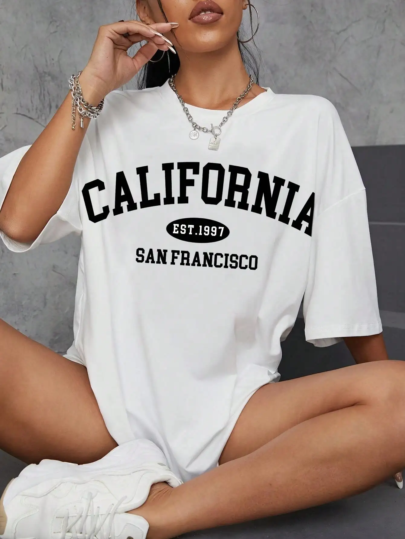 California Est. 1997 San Francisco Graphic Cartoons T-Shirt Women Street Summer Tops Fashion Hip Hop Tee Clothes Cotton T Shirt