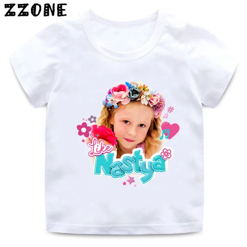 Camisetas Kawaii Graphic Cartoon para crianças, como Nastya, Love Cat, roupas engraçadas para bebês meninos e meninas, tops de verão, ooo5483