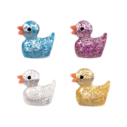 50PCS Mini Ducks Resin Sequin Miniatures Fairy Garden Decoration Shiny Duck Doll House DIY Accessories Home Decor Kawaii