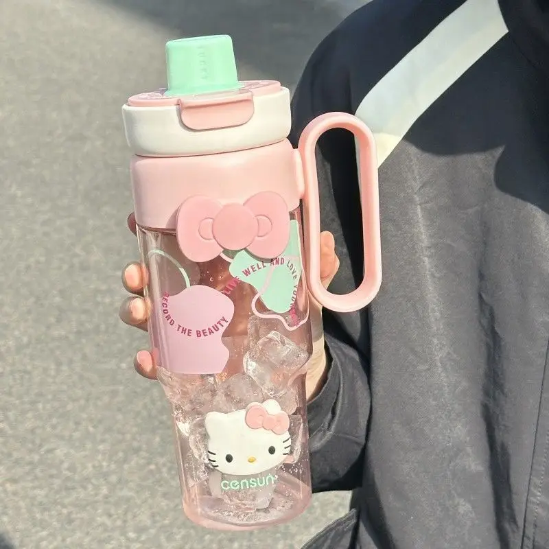 Sweet Kawaii Sanrio Hello Kitty Anime Water Cup Separation Straw Cute Cartoon Large Capacity Bottle Lovely Gifts for Girls