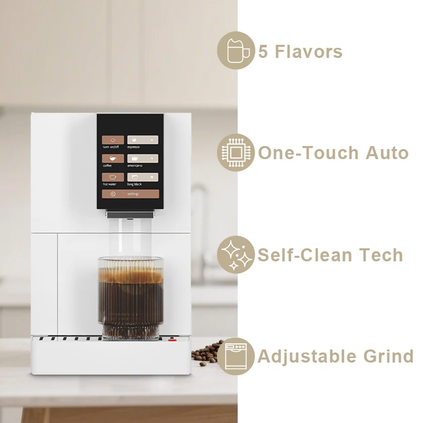 ماكينة اسبريسو أوتوماتيكية احترافية من الفول إلى الكوب 2025 - ماكينة صنع القهوة الأوتوماتيكية بالكامل مع مطحنة #2