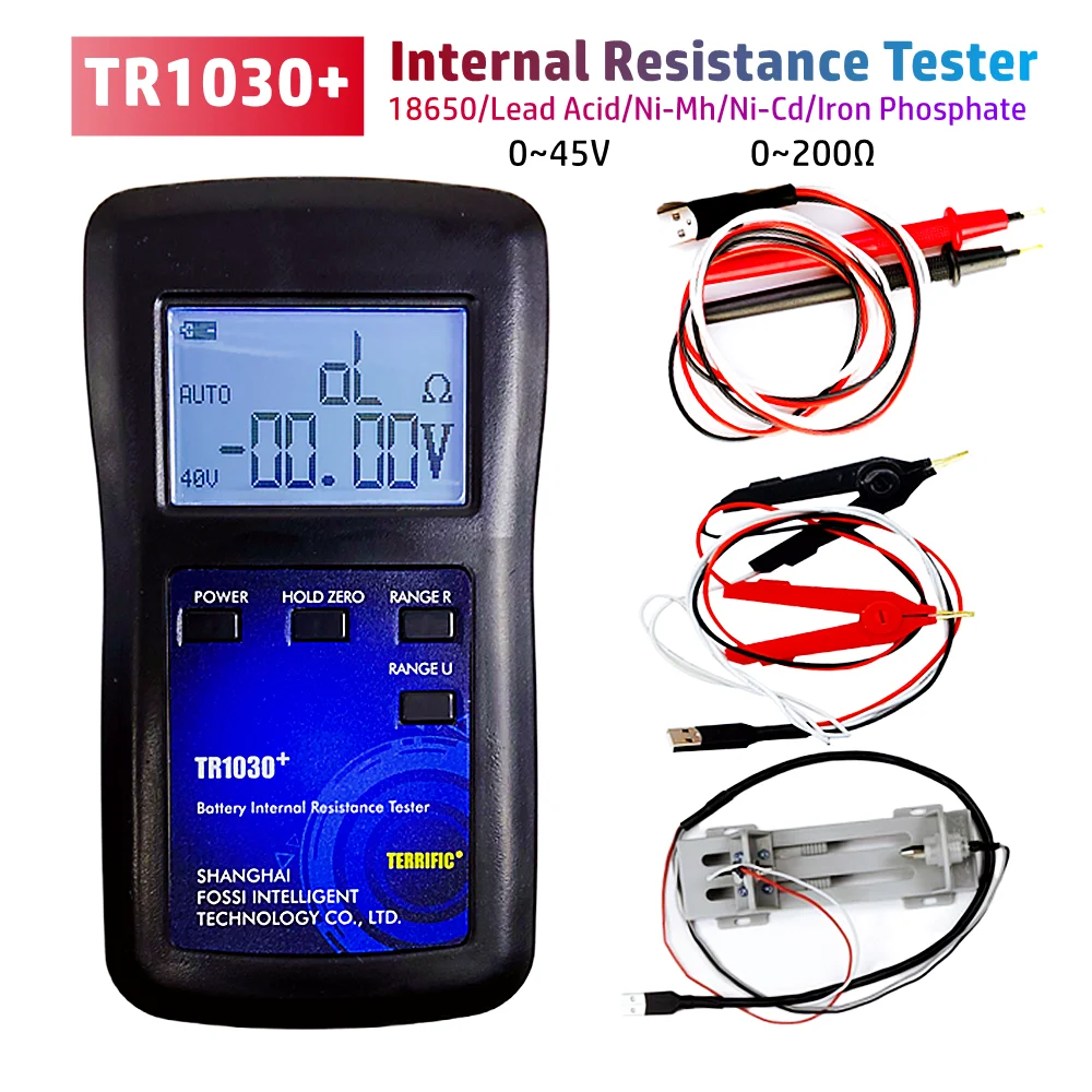 Aggiornamento YR1030 0 ~ 45V Tester di resistenza interna della batteria TR1030 + 18650 Tester batteria alcalina al litio nichel idrogeno piombo