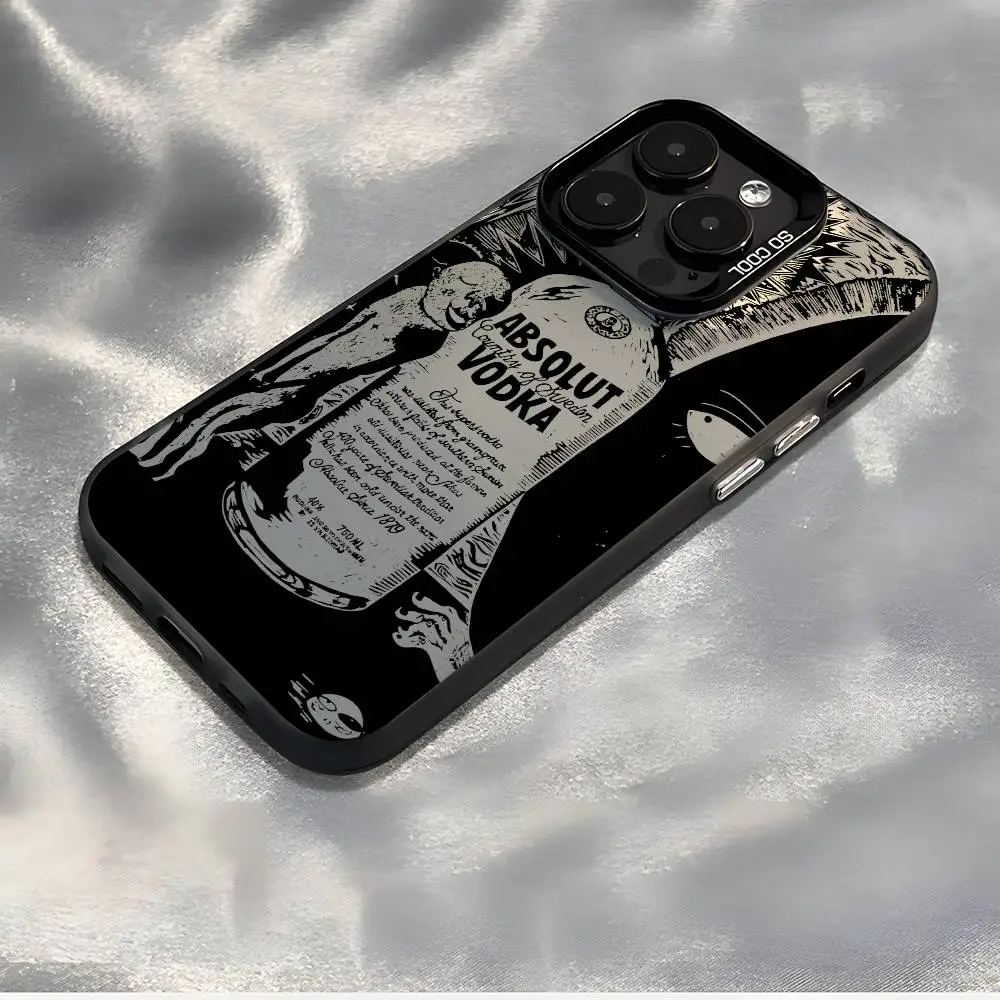 Fishion Absolut vodka funda de teléfono para Apple 11 12 13 14 15 16Pro Max Plus protege la cubierta del teléfono chapado