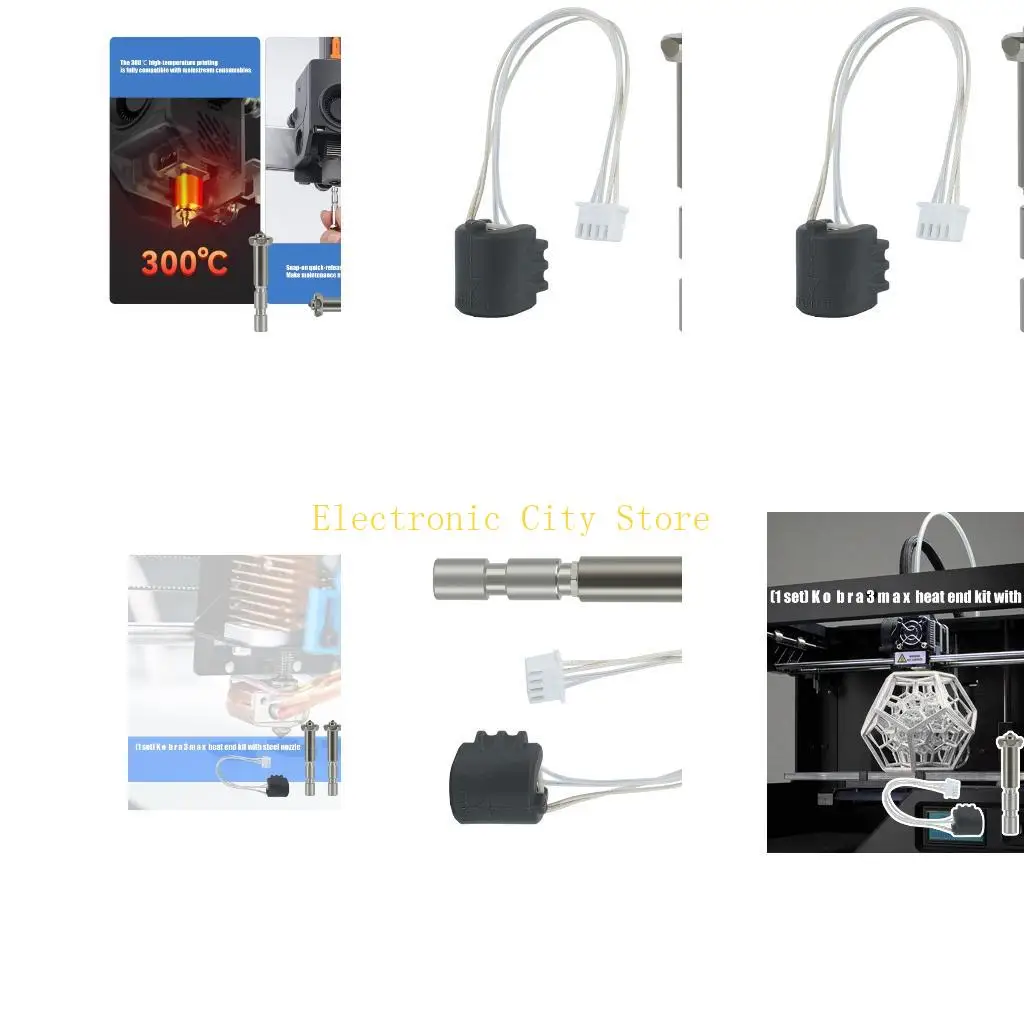 Precisions Heaters Block With Steel Nozzle for 3 Printer Extruder HU8D