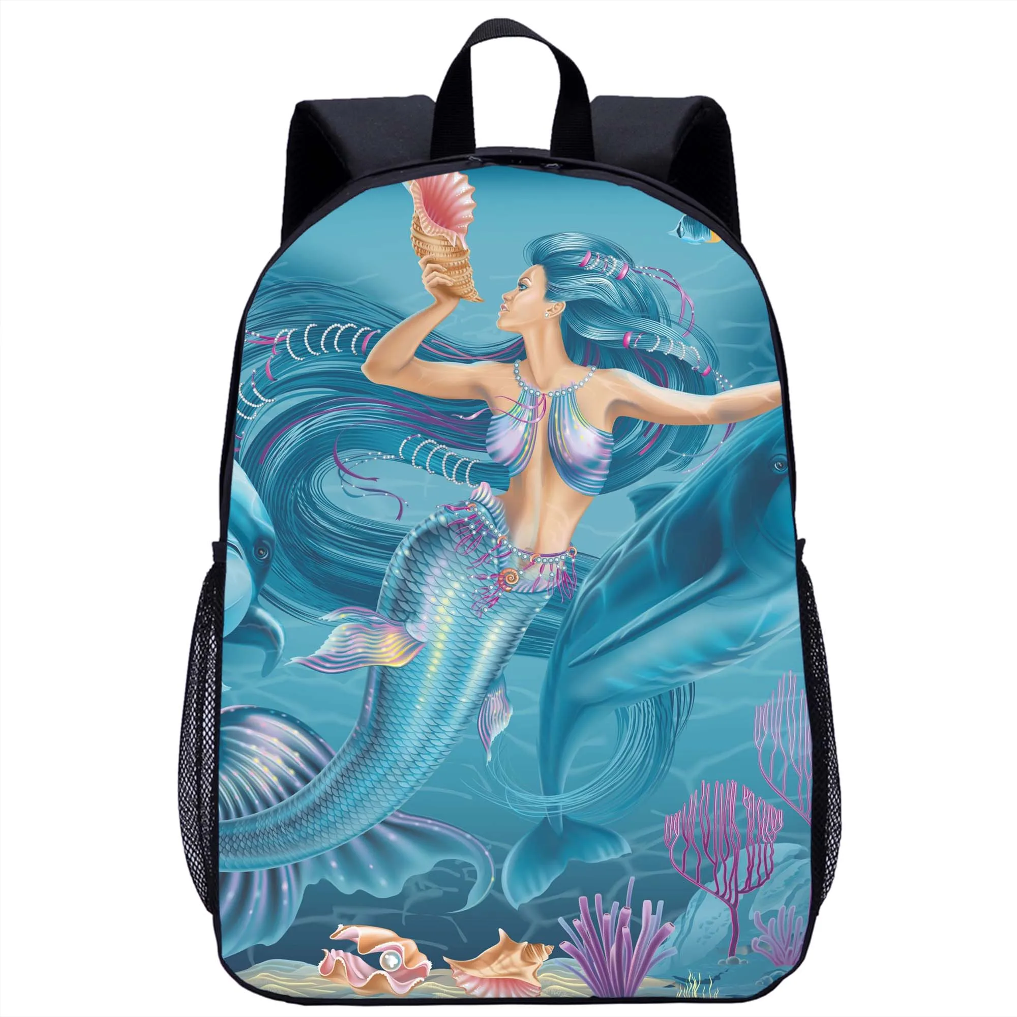 Mochila con patrón de sirena de los Fondos Marinos para niñas y niños, mochila escolar multifunción, mochilas casuales para adolescentes, mochilas de viaje