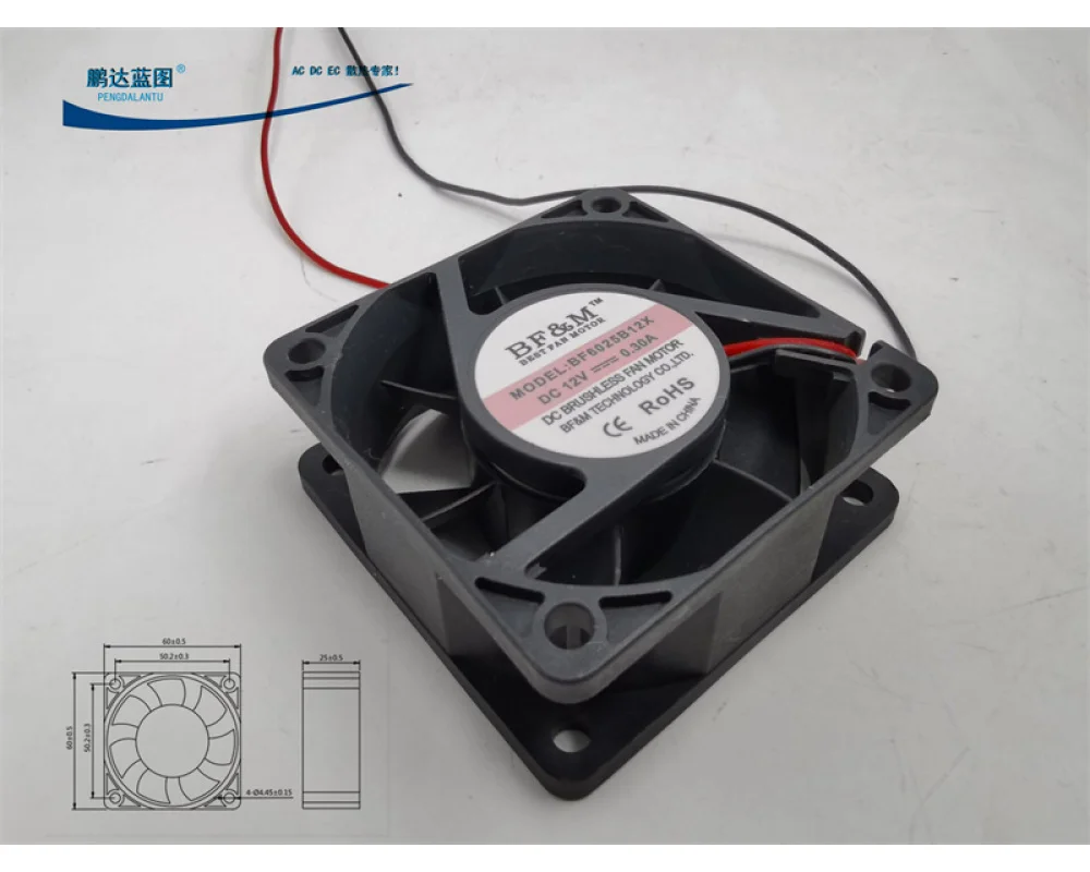 Brand New BF6025B12X 6025 6CM Cm 12V HigH Air Volume Dual Ball Server Chassis Cooling Fan 60*60*25mm