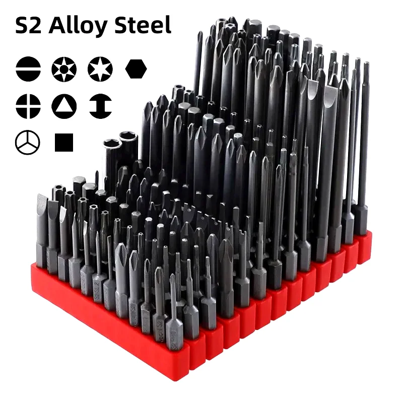 

12pcs Bits For Electric Screwdriver 1/4 inch Shank 50 75 100mm Long Magnetic Power Tool Screwdriver Bit Set