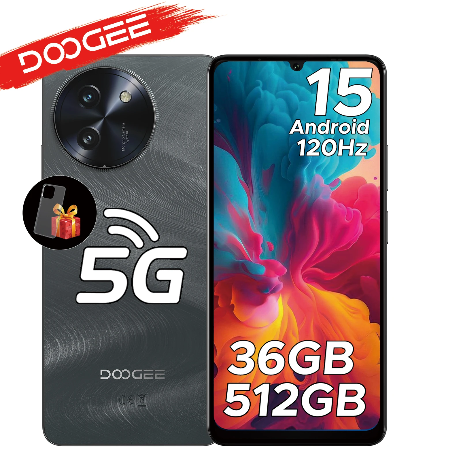 Smartphone Doogee Note59 Pro+ 5G Android 15 6,75" 120 Hz Téléphone portable 12Go RAM 512 Go Rom Batterie 6250 mAh Version global