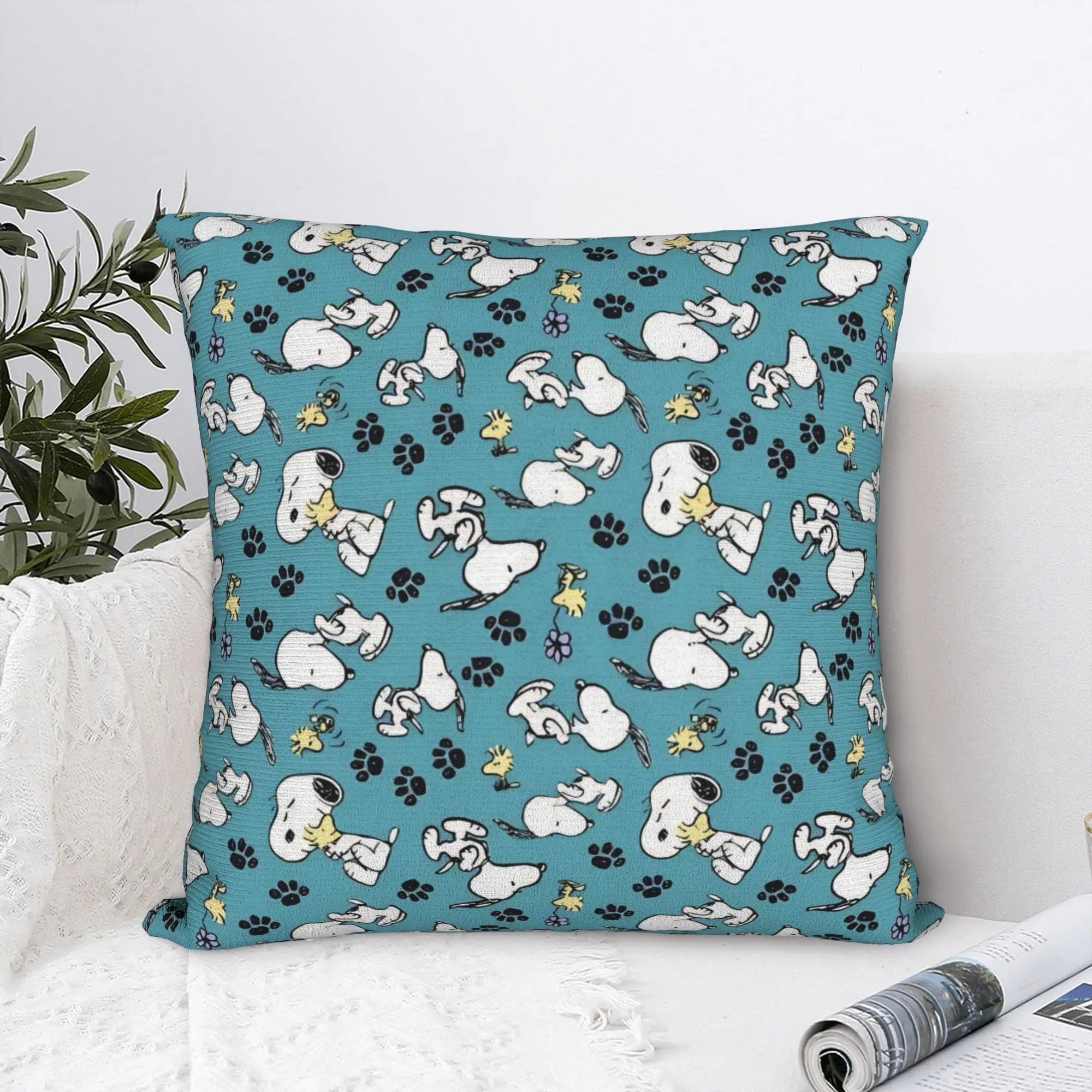 Kawaii Anime S-Snoopys Square Pillow Case  Cushion Cover Awesome Zippered Decorative Pillowcover for Sofa 40*40cm