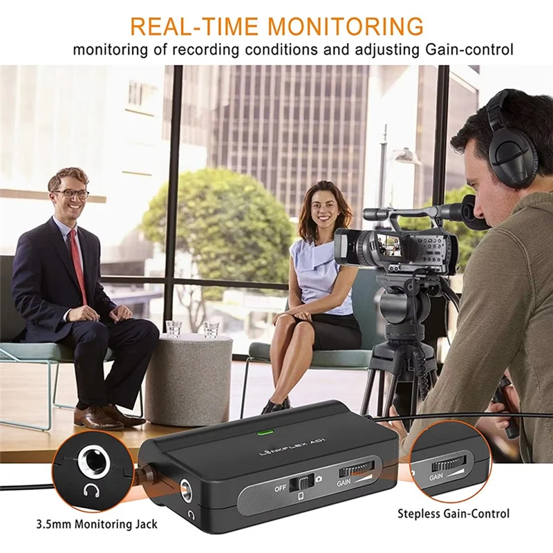 AAAEL-XLR To 3.5Mm Microphone Preamp Amplifier LINKFLEX AD1 Audio Adapter For Smartphone DSLR Cameras Camcorders