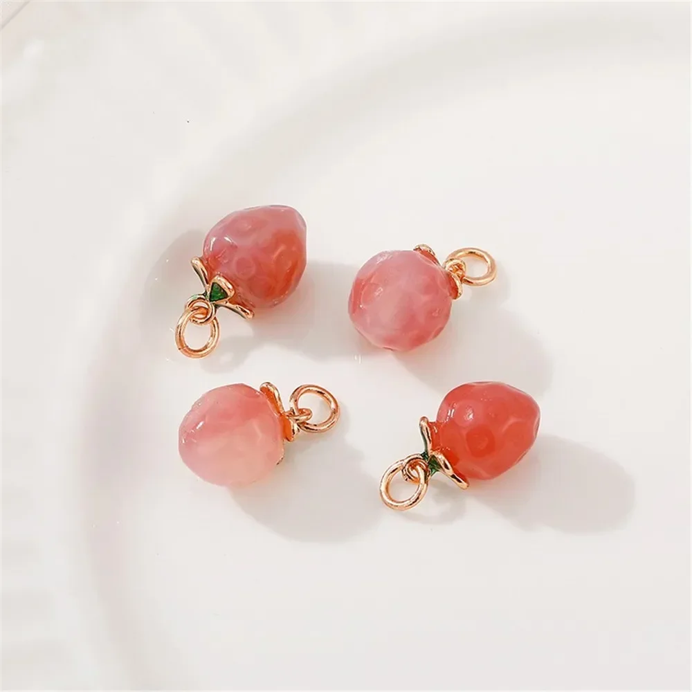 

Natural South Red Salt Source Agate Honey Peach Water Red Pomegranate Pendant DIY Bracelet Necklace Ear Jewelry Accessories L409
