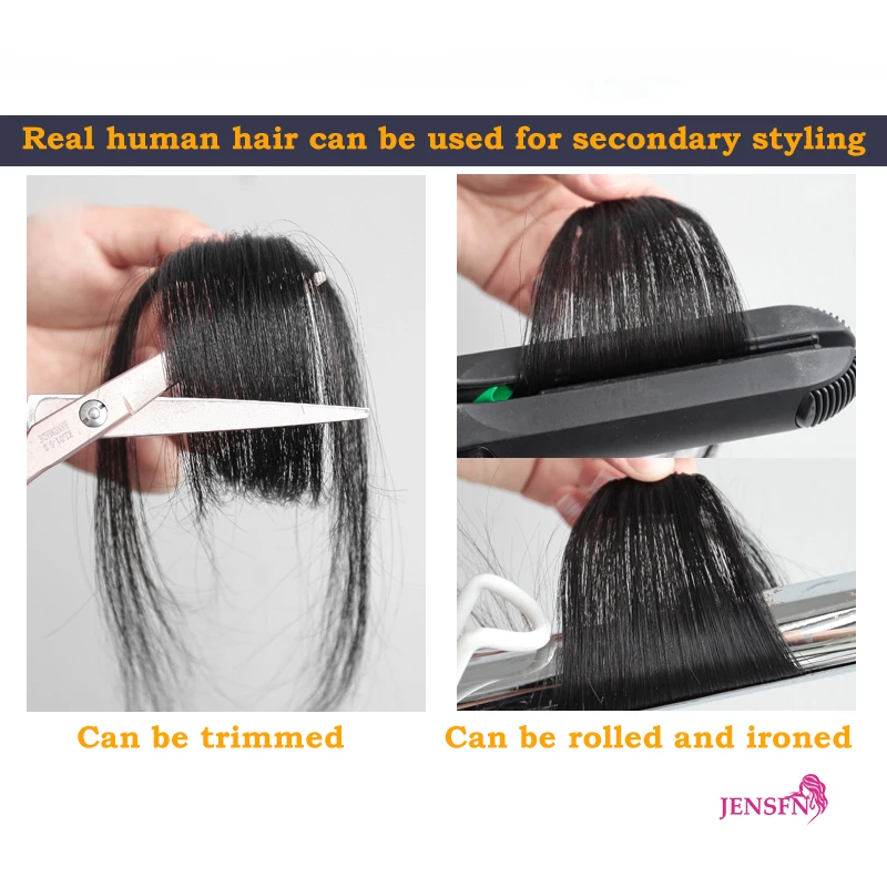 Air Bangs  Human Hair Styling Tools Hair Clip-In Extension Hair Fake Fringe Natural False Hairpiece Women Clip In Bangs - Image 2